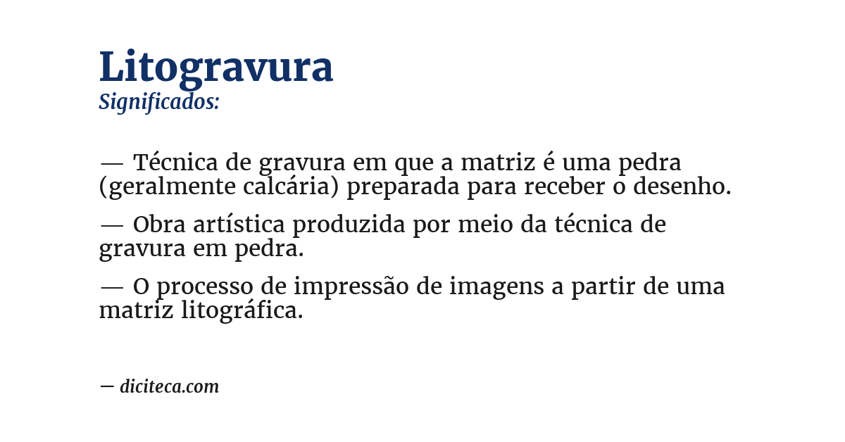 Significado de litogravura