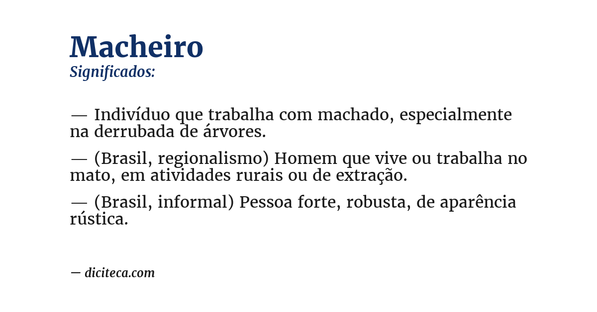 Significado de macheiro