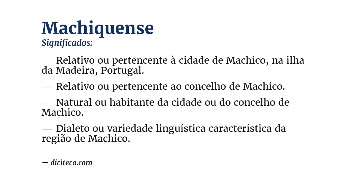 Significado de machiquense