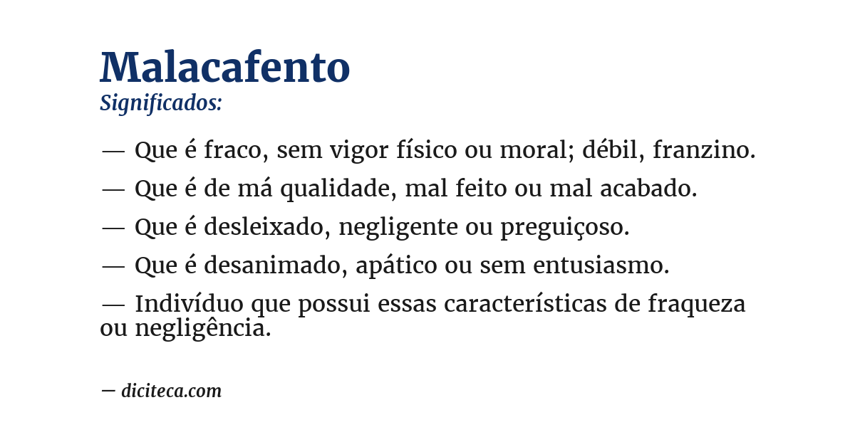 Significado de malacafento