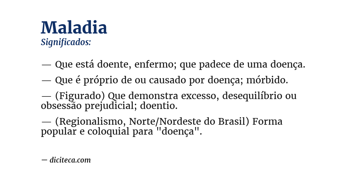 Significado de maladia