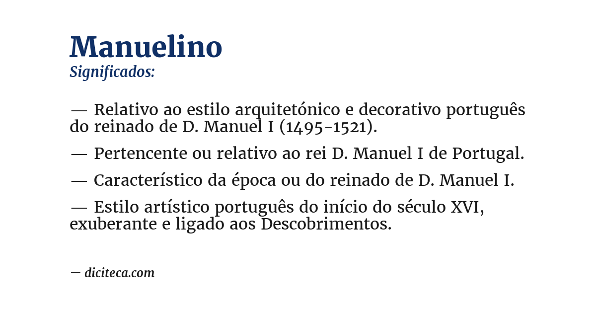 Significado de manuelino