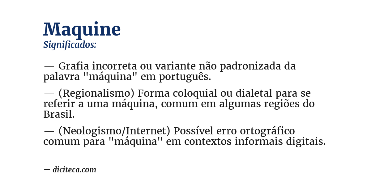 Significado de maquine