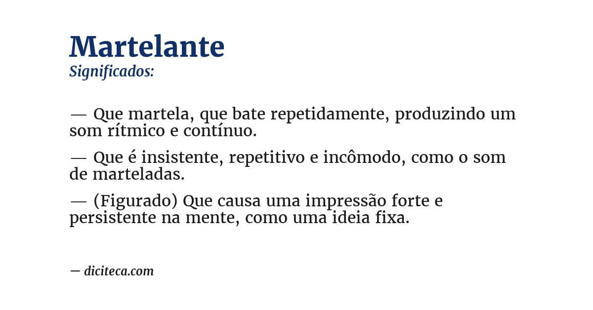 Significado de martelante
