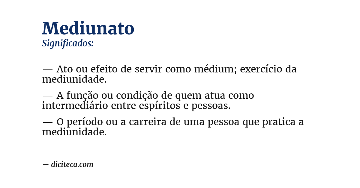 Significado de mediunato