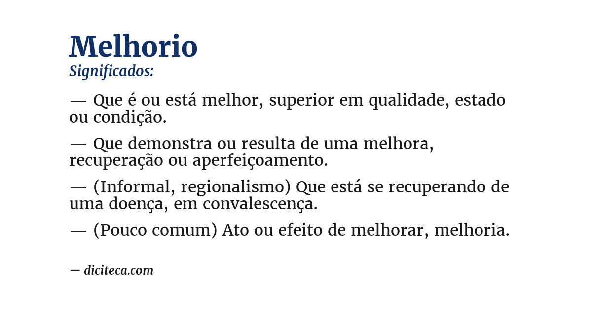 Significado de melhorio