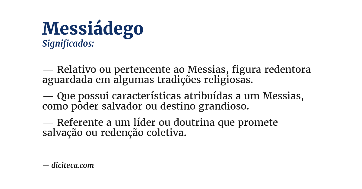 Significado de messiádego