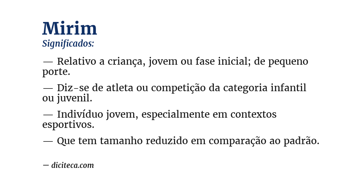 Significado de mirim