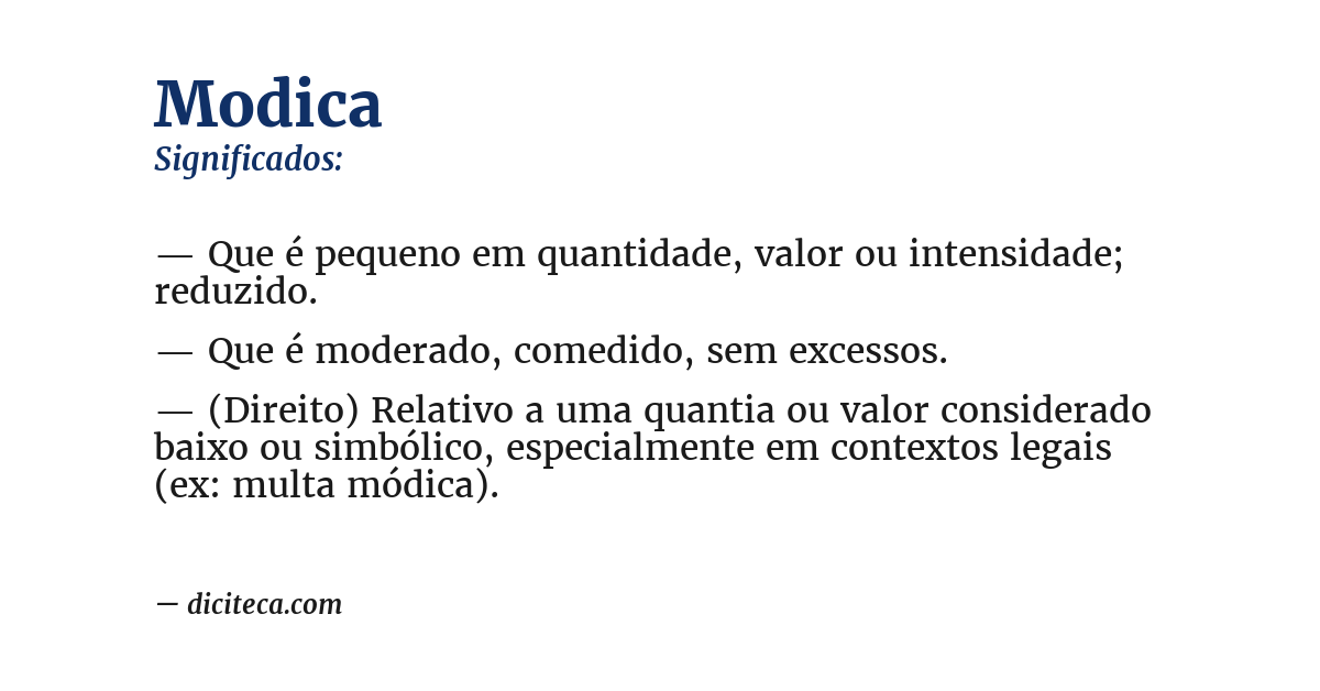 Significado de modica