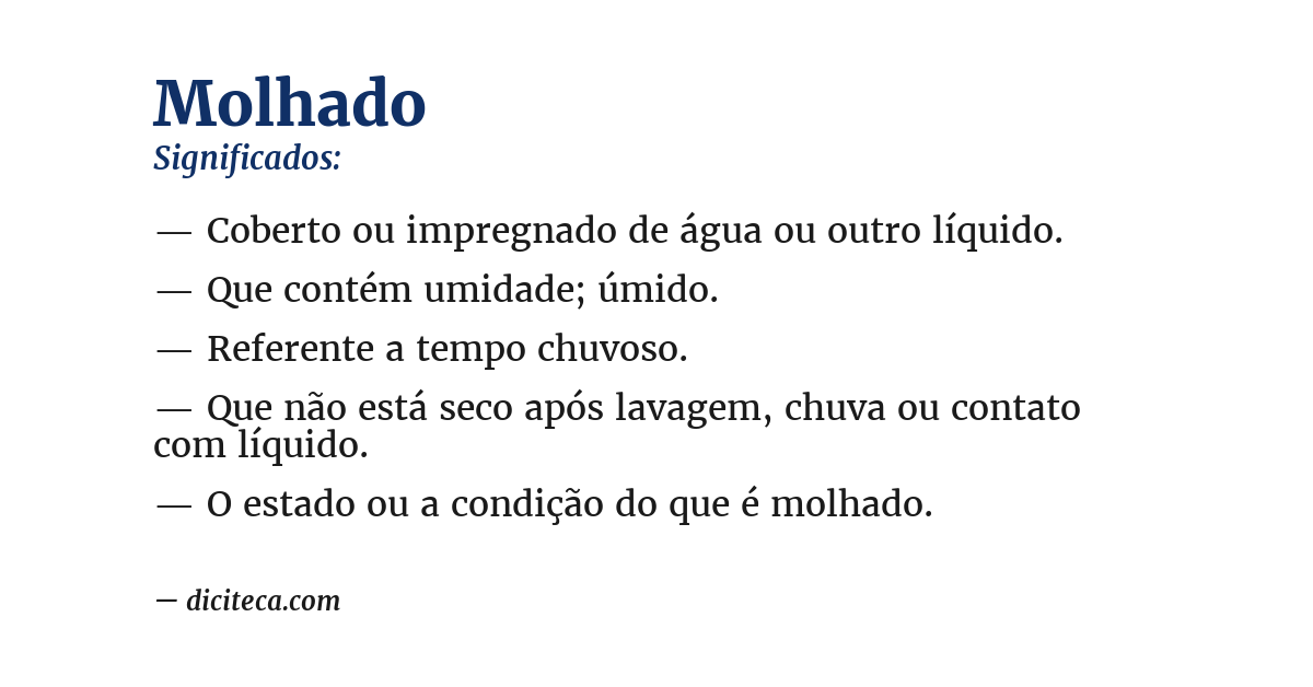 Significado de molhado
