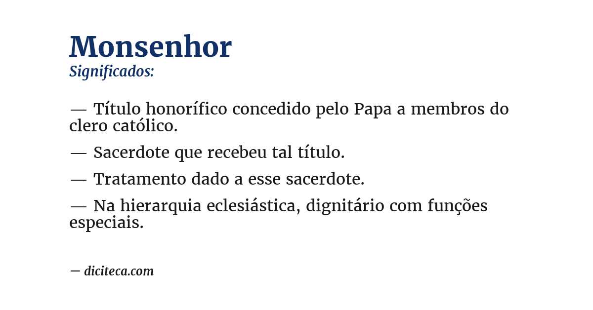 Significado de monsenhor