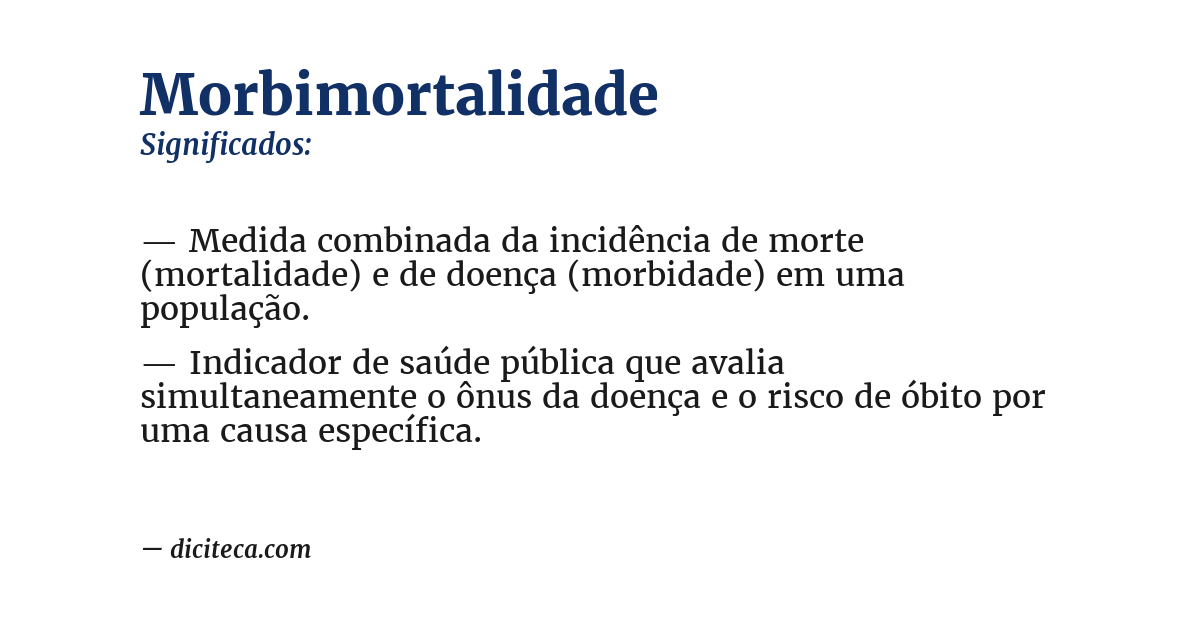 Significado de morbimortalidade