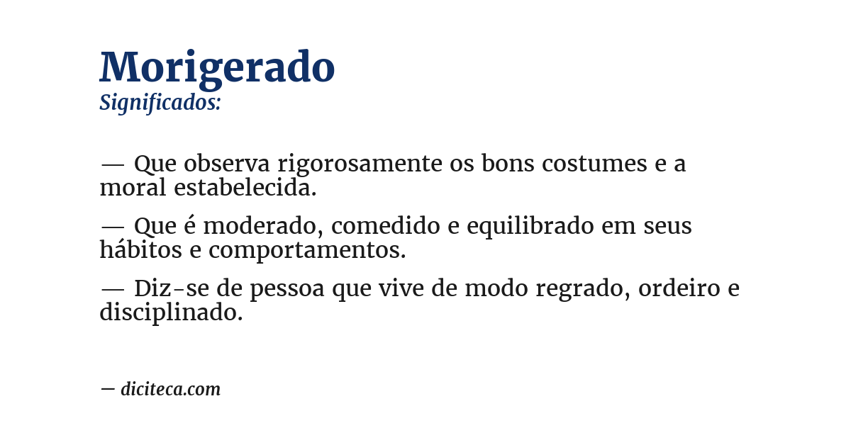 Significado de morigerado