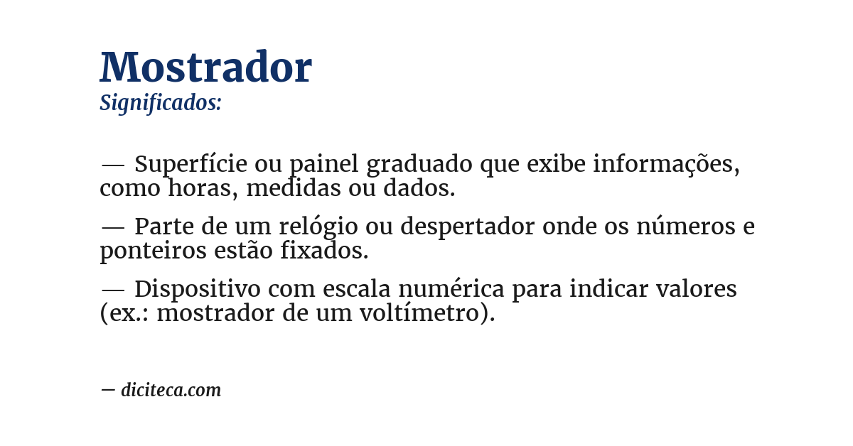 Significado de mostrador