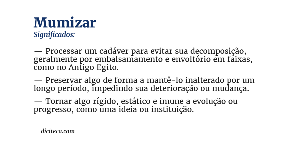 Significado de mumizar