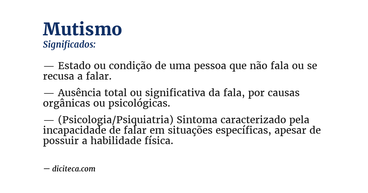 Significado de mutismo