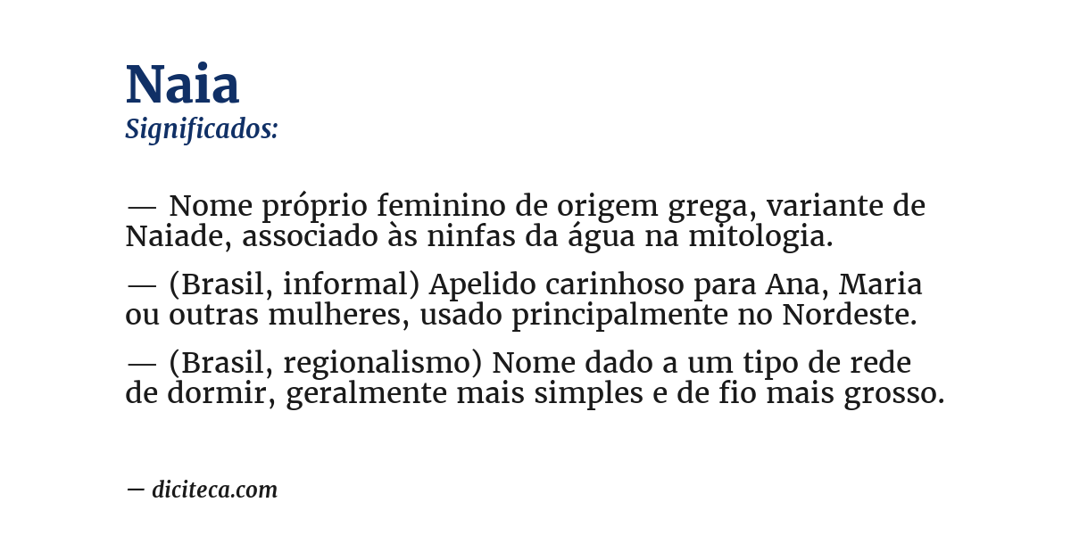 Significado de naia
