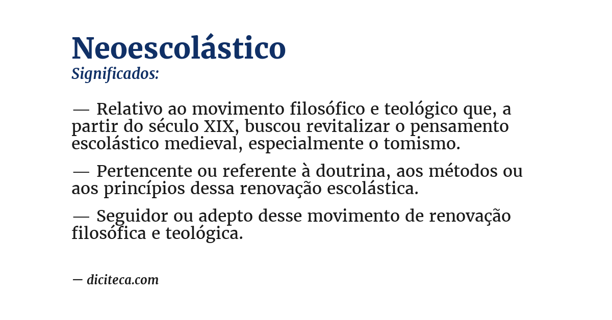 Significado de neoescolástico