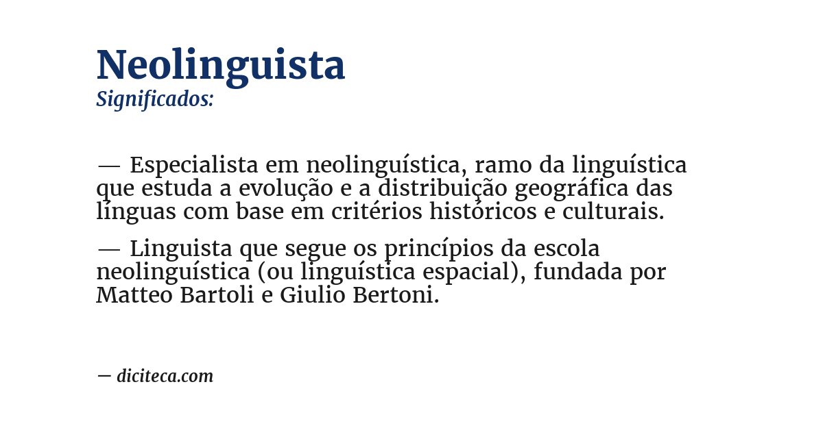 Significado de neolinguista