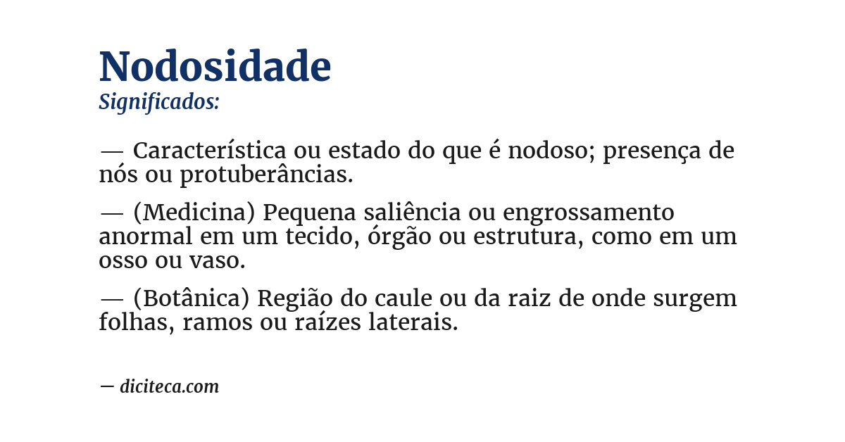 Significado de nodosidade