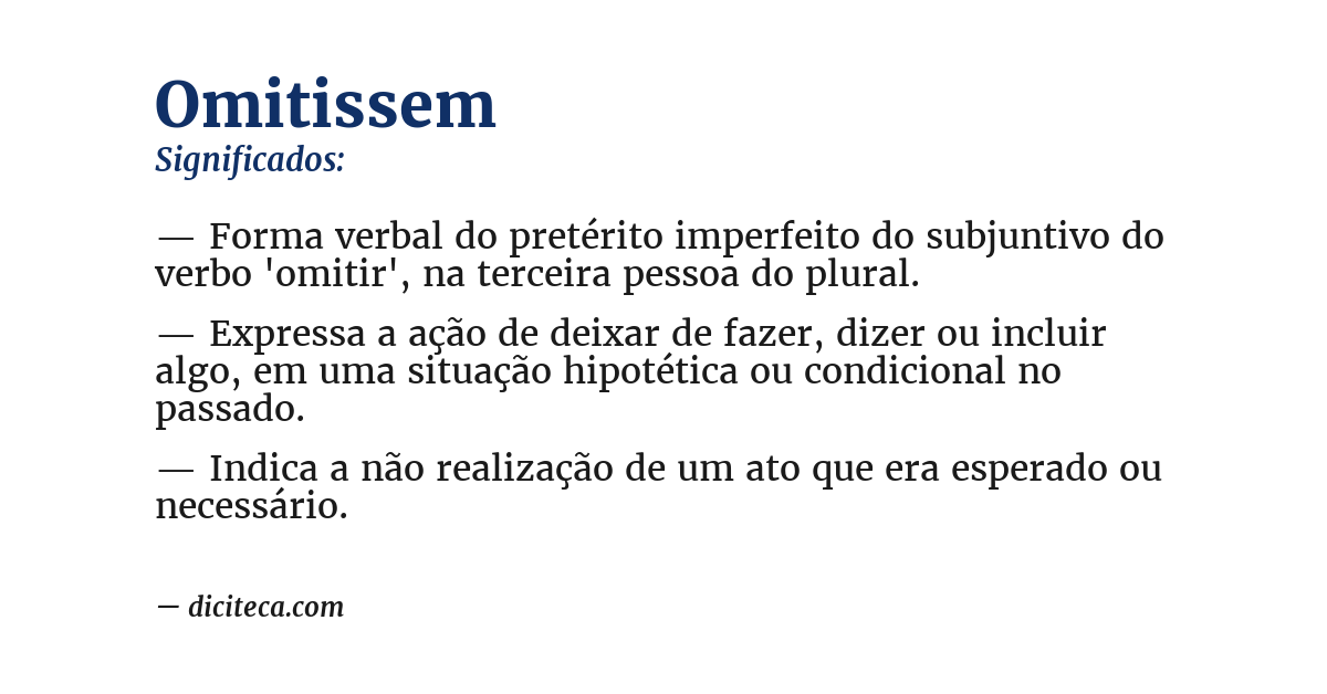 Significado de omitissem