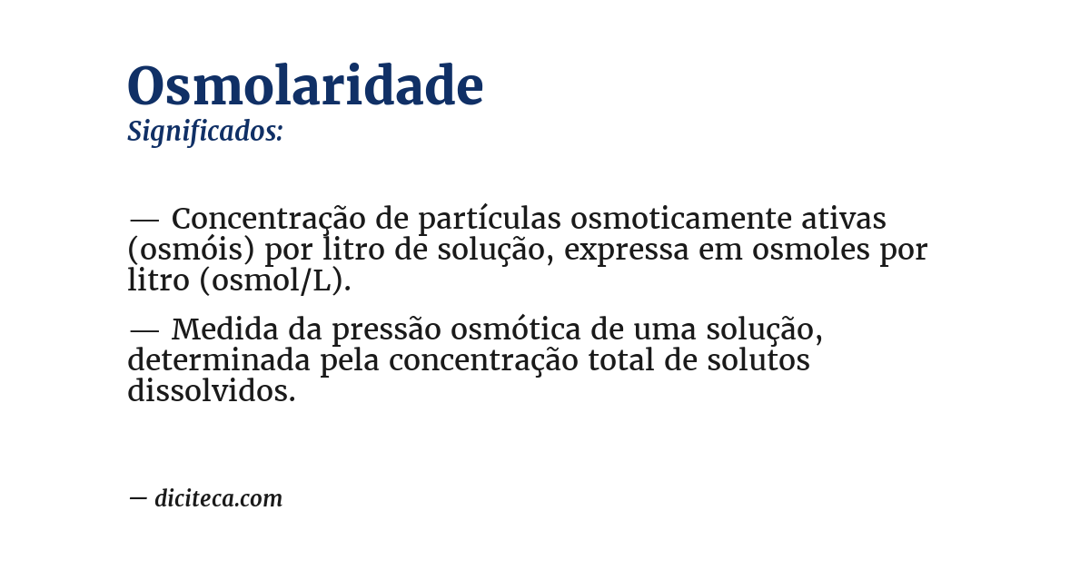 Significado de osmolaridade