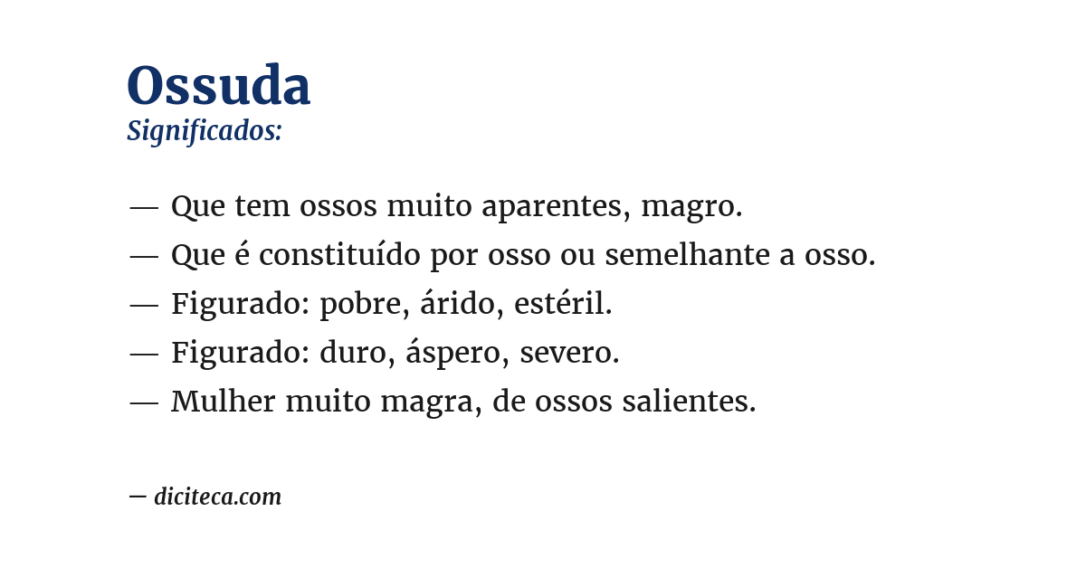 Significado de ossuda