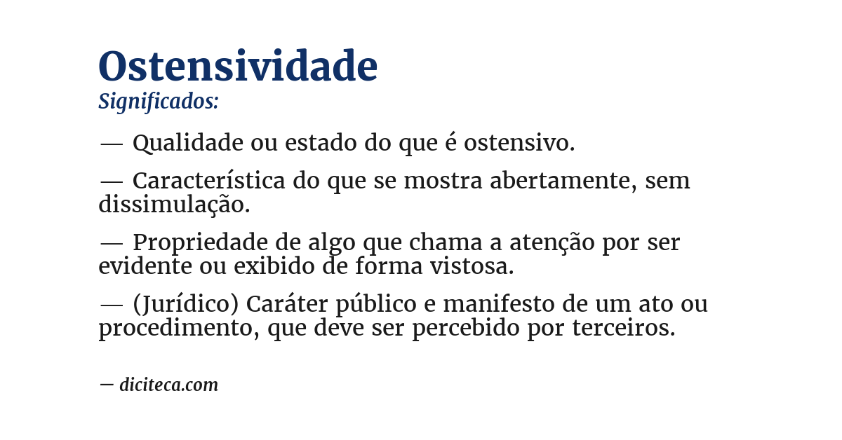 Significado de ostensividade