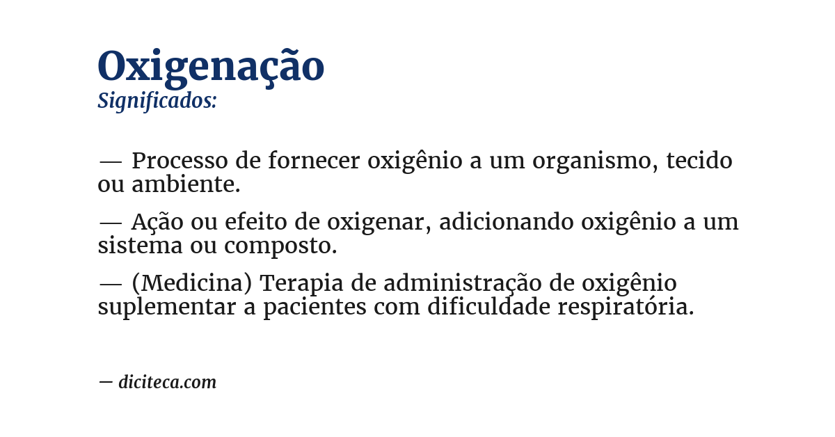 Significado de oxigenação