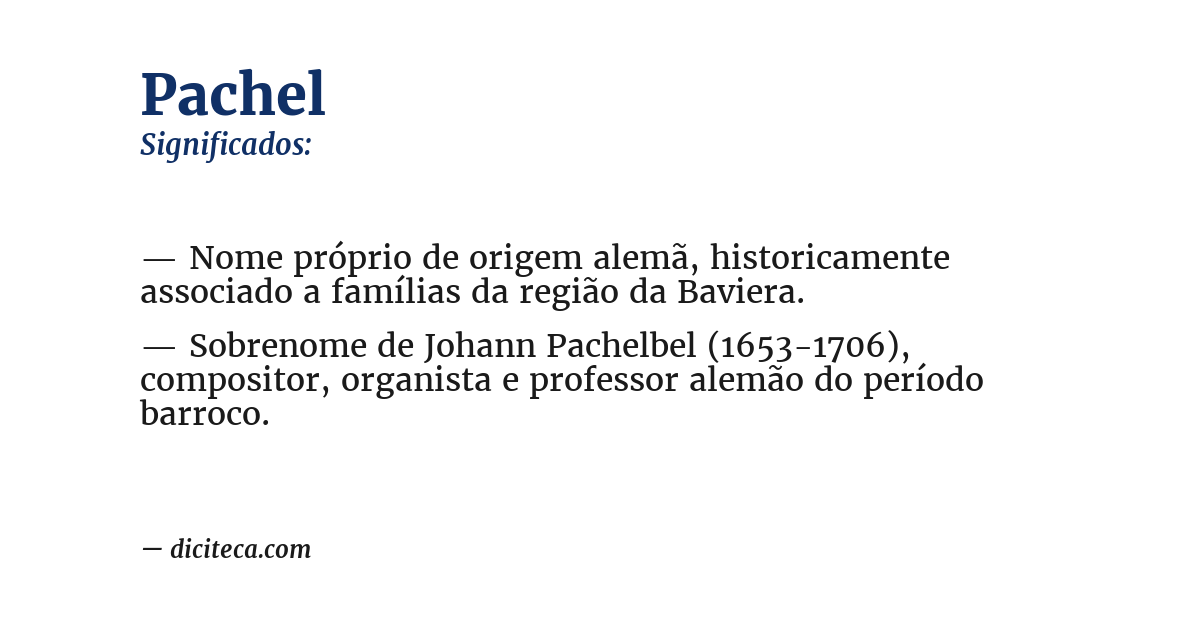 Significado de pachel
