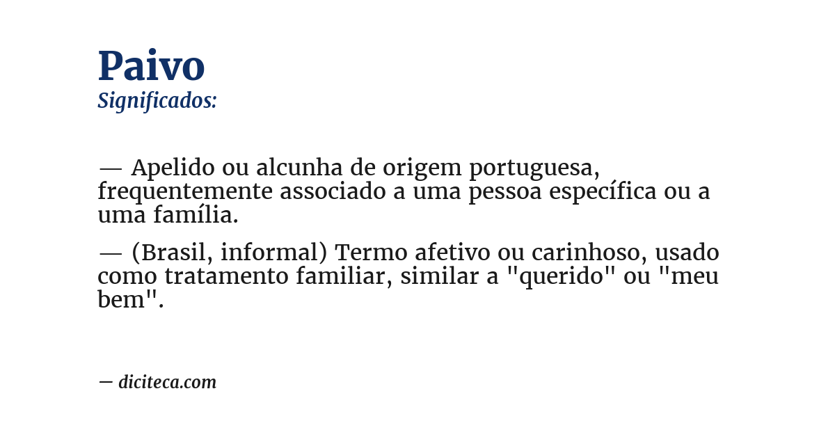 Significado de paivo