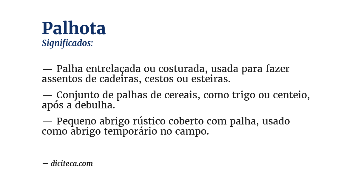 Significado de palhota