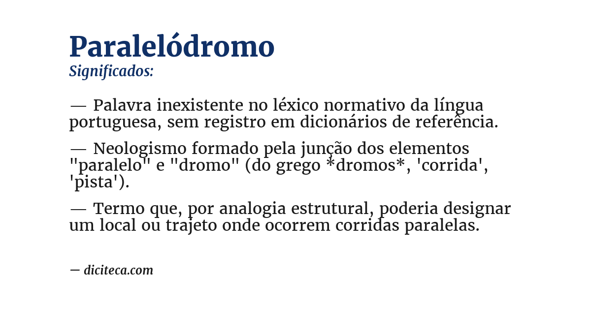 Significado de paralelódromo