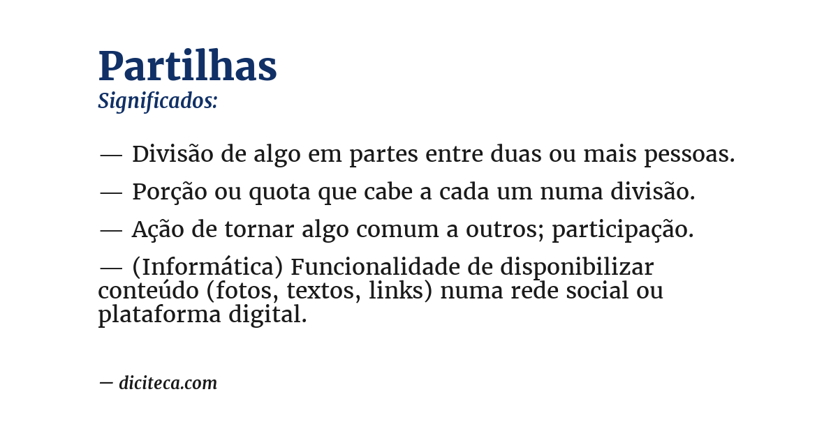 Significado de partilhas
