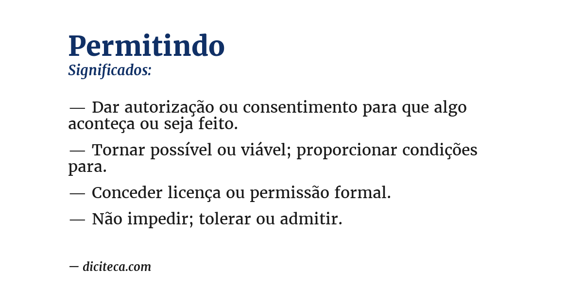 Significado de permitindo