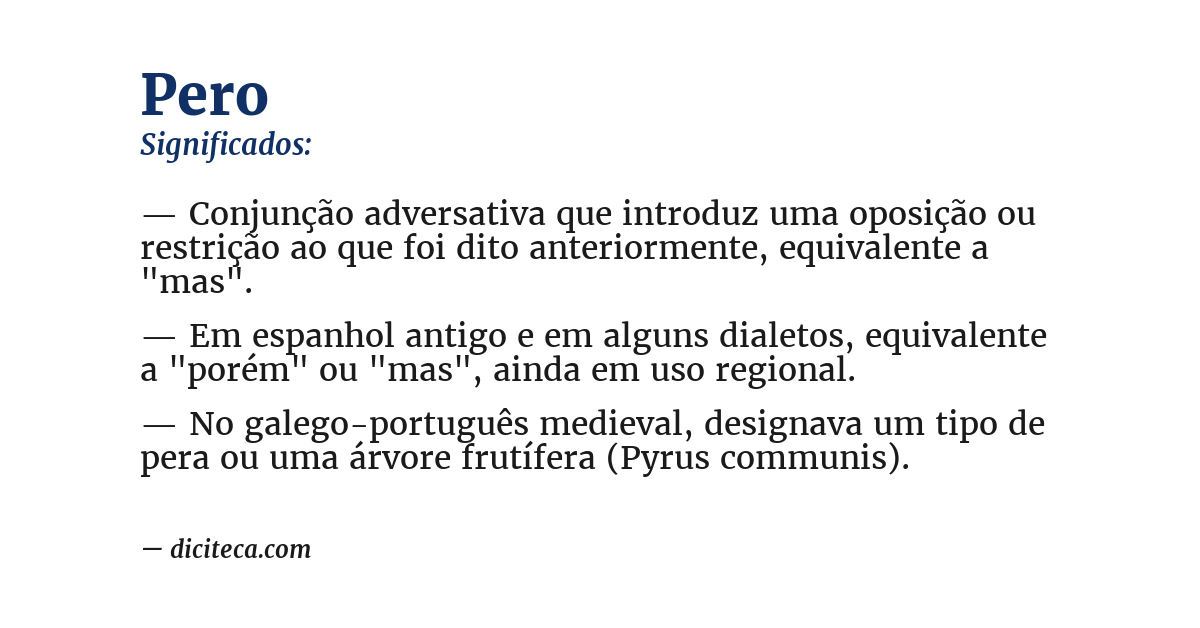 Significado de pero