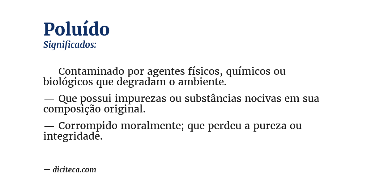 Significado de poluído