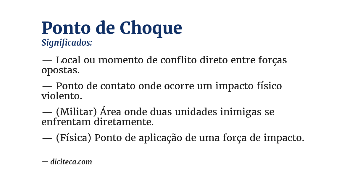 Significado de ponto de choque