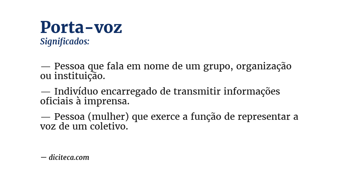 Significado de porta-voz