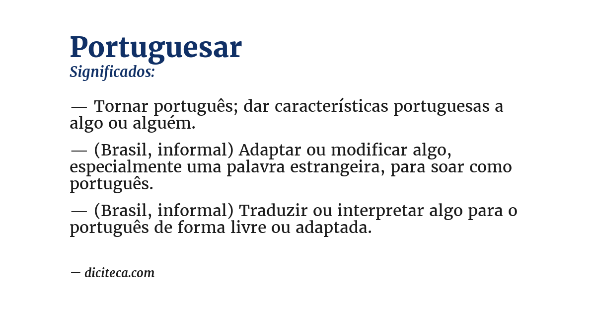 Significado de portuguesar