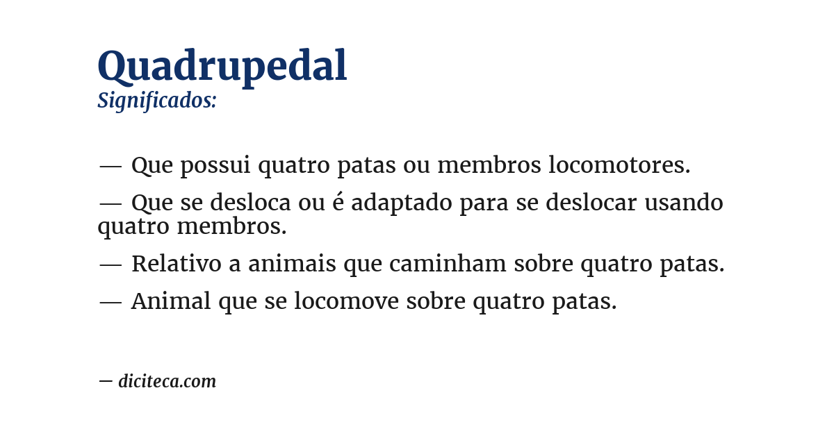 Significado de quadrupedal