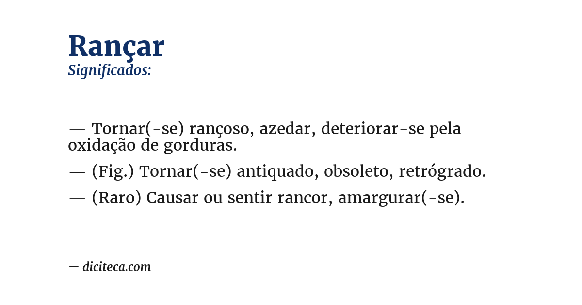 Significado de rançar