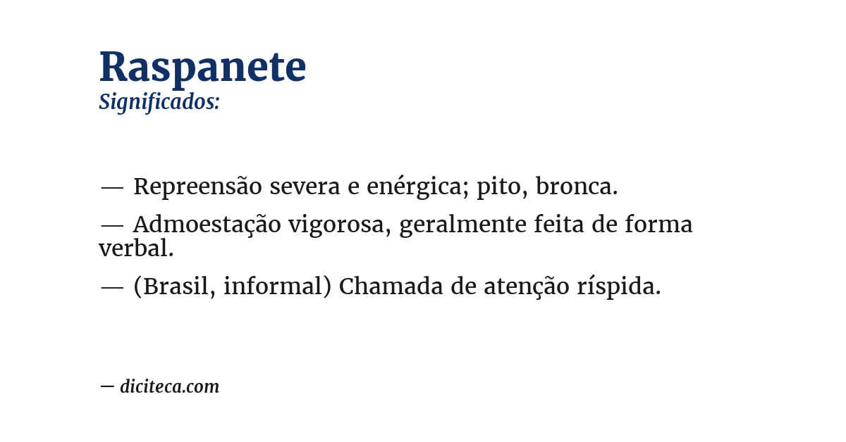 Significado de raspanete