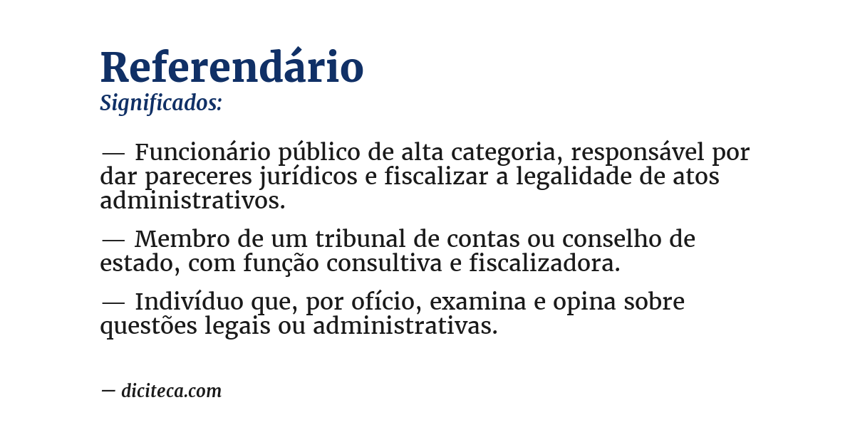 Significado de referendário