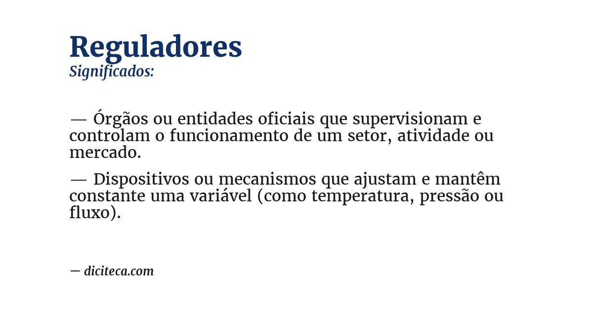 Significado de reguladores
