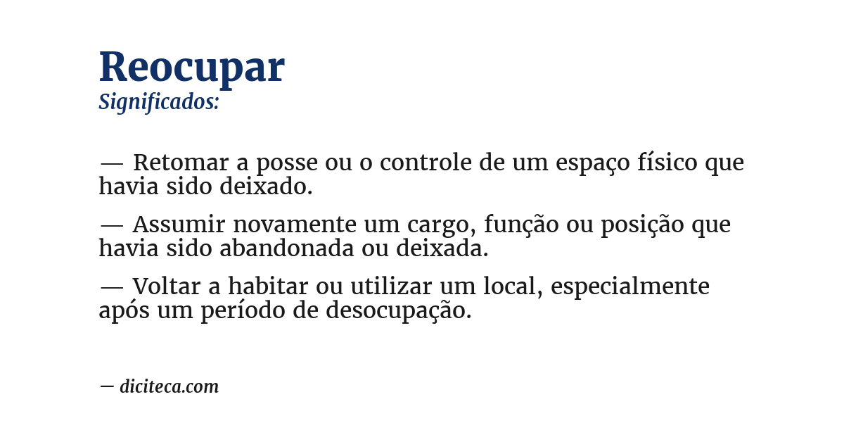 Significado de reocupar