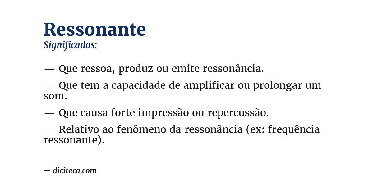 Significado de ressonante