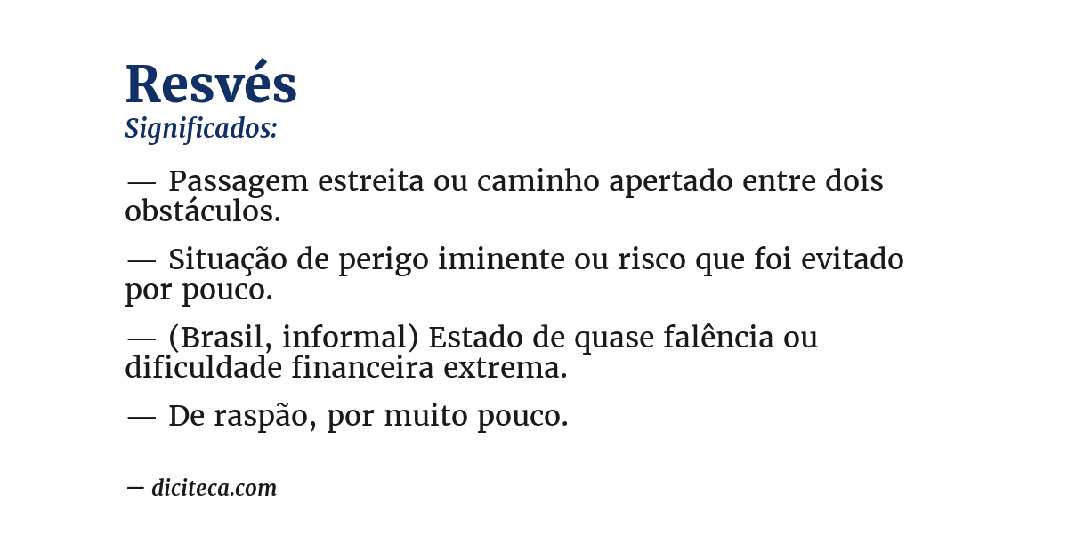 Significado de resvés