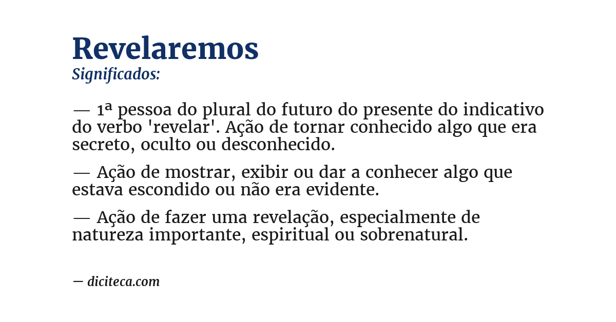 Significado de revelaremos