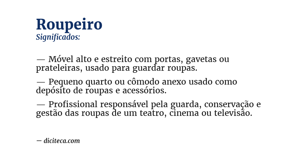Significado de roupeiro